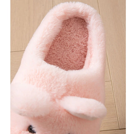 Cartoon Animal Dog Fluffy Slippers For Women House Winter Mules Platform Shoes Girls New Indoor Fuzzy Fur Slides Unisex Non-Slip