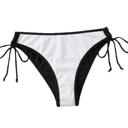 Costume da bagno bikini sexy con laccetti al collo a vita bassa nero/rosso/rosa, due pezzi, stile brasiliano, in saldo platinumshop