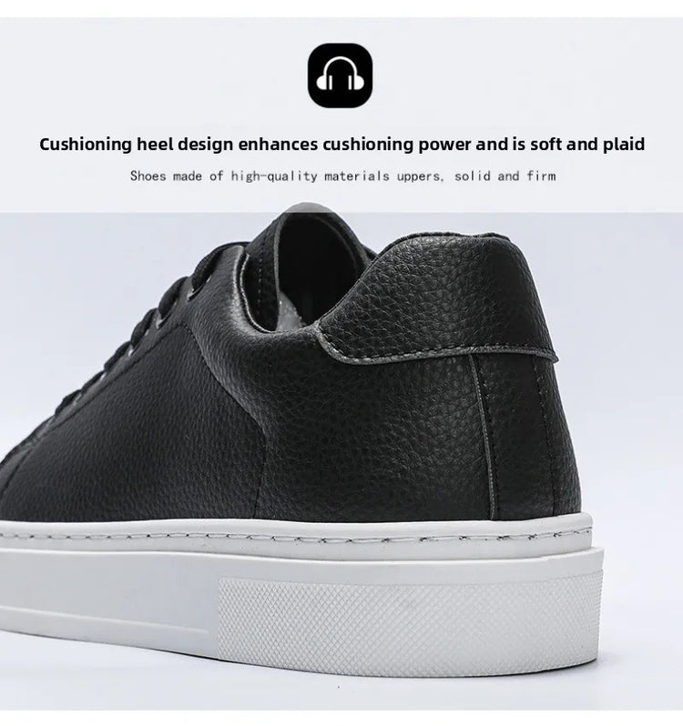 Fashion Men's Sneakers High Quality Leather Casual Shoes Luxury Business Office Shoes Trendy Skateboard Shoes Zapatillas Hombre