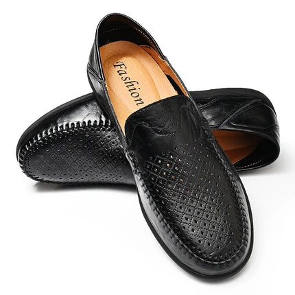 Scarpe Casual in Pelle da Uomo, Sneakers Estive di Lusso in Vera Pelle, Mocassini Italiani Traspiranti Slip-on