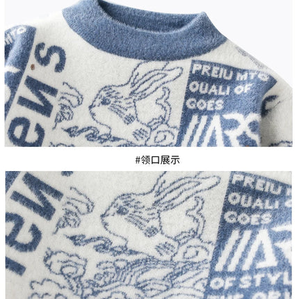 Men's Sweater New Autumn Winter Print Hip Hop Sweater Men Streetwear Print Pullover Tops Harajuku Couple Sweater