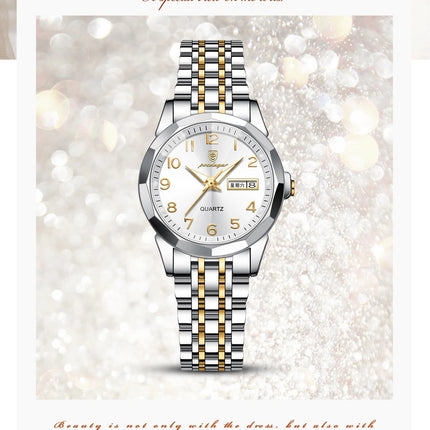 POEDAGAR elegante orologio da polso da donna al quarzo impermeabile luminoso data settimana orologio da donna orologi da donna casual in acciaio inossidabile reloj platinumshop
