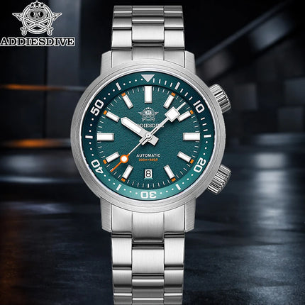 ADDIESDIVE 200M Automatic Dive Watch Men Japanese 8215 Sapphire Stainless Steel Luminous Mechanical Diving Wristwatch BGW9 Hands