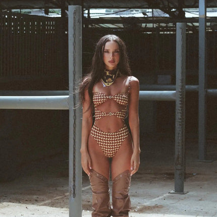 Costume da bagno bikini sexy con scollo all'americana con pantaloni Costumi da bagno Donna Bikini brasiliano Costume da bagno a gamba alta Estate femminile platinumshop