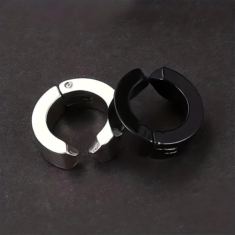 Orecchini a clip per osso dell'orecchio in acciaio inossidabile da uomo da 2 pezzi - Clip per orecchie alla moda e durevoli per uomo Gioielli con orecchini finti non penetranti platinumshop