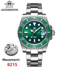 ADDIESDIVE Orologio automatico da uomo di lusso 8215 Orologio meccanico BGW9 Orologio da sub in vetro zaffiro luminoso Orologio analogico da uomo AD2503 platinumshop