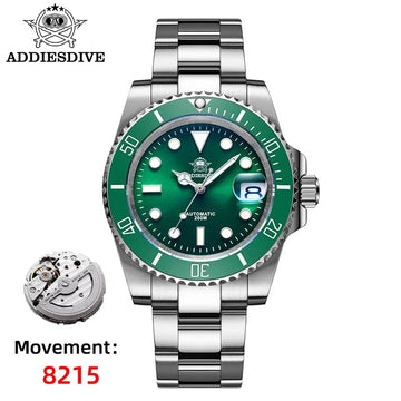 ADDIESDIVE Orologio automatico da uomo di lusso 8215 Orologio meccanico BGW9 Orologio da sub in vetro zaffiro luminoso Orologio analogico da uomo AD2503 platinumshop