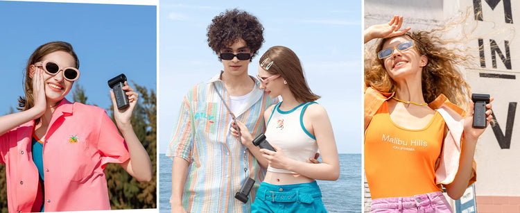 Ventilatore Portatile JISULIFE Life9, Potenza Turbo ad Alta Velocità [18 Ore di Raffreddamento Massimo], 5 Velocità del Vento, Ricaricabile 5000mAh, Design Mini Tascabile, Ventilatore Personale per Viaggi, Concerti, Campegg
