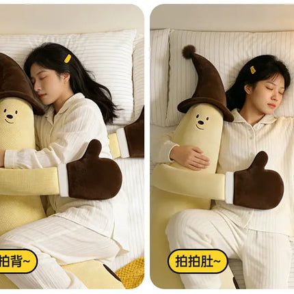 Banana King Soothing Patting Heatable Sleeping Body Pillow For Adult Women Side Sleeper Leg Hugging Pillow For Bedroom Nap Sleep
