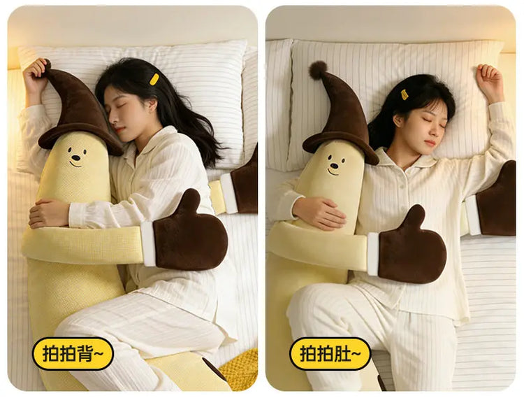Banana King Soothing Patting Heatable Sleeping Body Pillow For Adult Women Side Sleeper Leg Hugging Pillow For Bedroom Nap Sleep