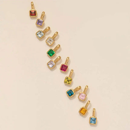 Stainless Steel Pendant DIY Birthstone Necklace for Woman Gold Color Designer Pendant Necklaces Bir PlatiNum