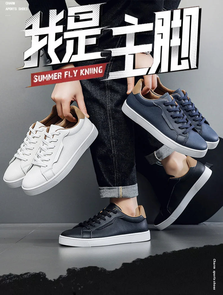 Leather Men's Sports Shoes - Casual Style, Breathable Men's Shoes, Anti-slip and Comfortable, Men's Casual Sneakers