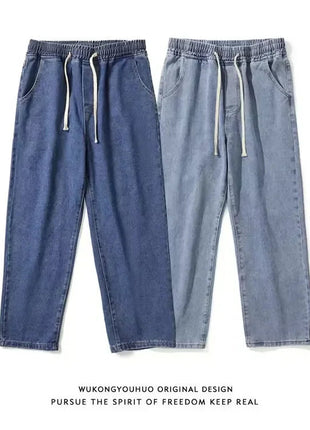 Jeans Men Wide Leg Cargo Pants Streetwear Baggy Men Korean Fashion Loose Straight Male Clothing Y2K Hip Hop Style Male Trousers PlatiNum