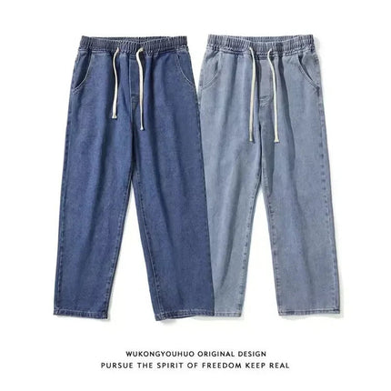 Jeans Men Wide Leg Cargo Pants Streetwear Baggy Men Korean Fashion Loose Straight Male Clothing Y2K Hip Hop Style Male Trousers PlatiNum