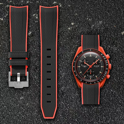 Per Omega Swatch 20mm Curva cinturino per orologio Speedmaster MoonSwatch Planet Snoopy cinturino cinturino a sgancio rapido braccialetto in gomma platinumshop