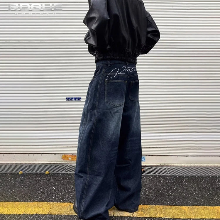 Jeans Estivi da Uomo Y2K Streetwear, Pantaloni Hip Hop alla Moda, Jeans American Goth con Stampa di Lettere, Pantaloni Larghi in Denim