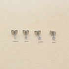 Super Mini 1.5MM 2MM zirconi in acciaio inox Push Back orecchini a bottone per uomo donna 2PC delicato Jewerlry platinumshop