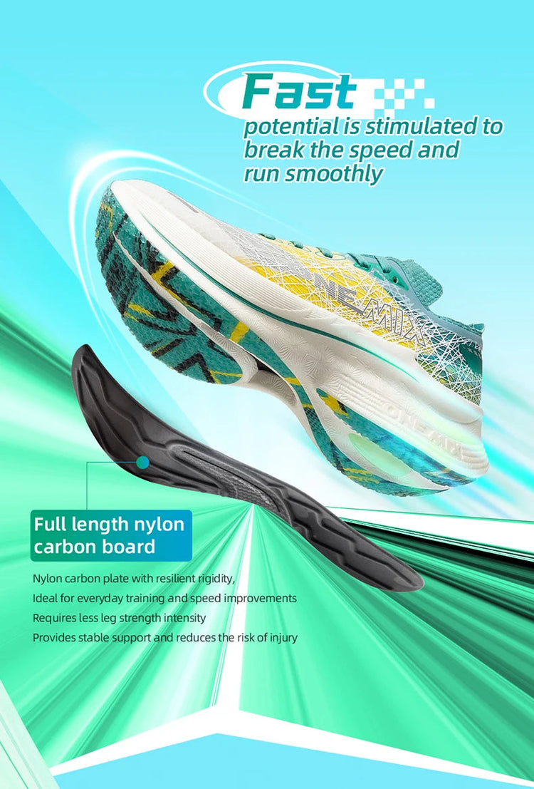 ONEMIX Marathon Scarpe da corsa con piastra in carbonio Assorbimento degli urti Scarpe sportive ultraleggere Tecnologia di rimbalzo Sneakers da uomo all'aperto PlatiNum