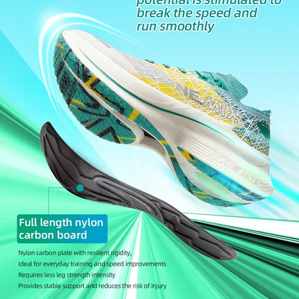 ONEMIX Scarpe da corsa con piastra in carbonio per uomo Assorbimento degli urti Scarpe sportive ultraleggere Rimbalzo Scarpe da ginnastica da maratona per donna all'aperto PlatiNum
