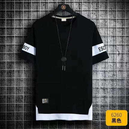 2025 New Men's T-shirt Korean Fashion Summer Short Sleeve Print Men's T-shirt Casual Harajuku Men's Clothing Graphic Men's T-shirt