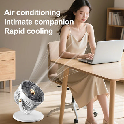 Ventilatore da Pavimento Moderno a Circolazione d'Aria, 4 Altezze, 5 Velocità, Silenzioso, Regolabile, Multi-Angolo, Rinfrescatore da Scrivania per Casa, Cucina, Ufficio e Campeggio