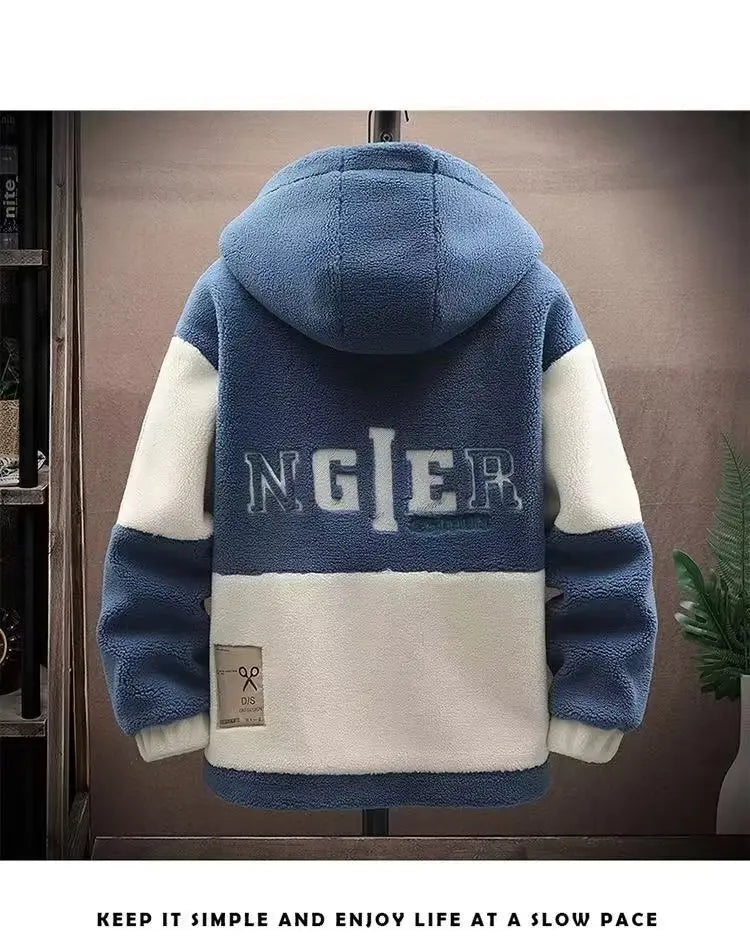 2025 Men's Lamb Wool Jacket Autumn Winter Loose Padded Thickened Jacket Plus Size 6XL 110kg Also Wearable Clothes Cardigan