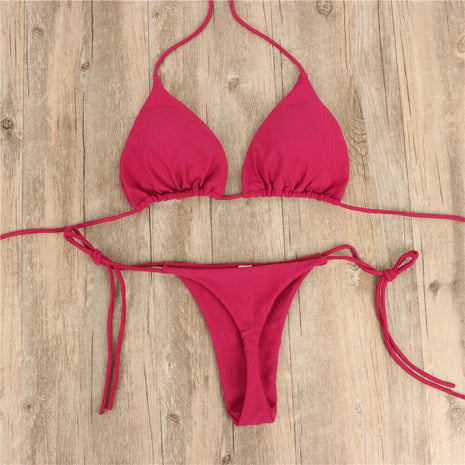 Costume da bagno sexy perizoma con cravatta laterale e cravatta da donna, cinturino diviso, fasciatura regolabile, stile brasiliano, costumi da bagno da donna platinumshop