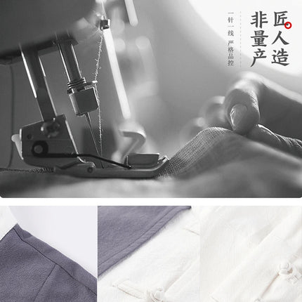 Camicie da uomo tradizionali Camicie da uomo in cotone e lino retrò stile cinese Camicette casual da uomo Kung Fu Tai Chi Tang da meditazione Zen