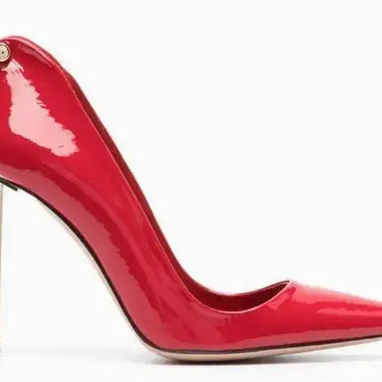 Décolleté a spillo con borchie in metallo in pelle verniciata nera sexy Décolleté da donna con punta a punta e tacco alto, scarpe da sera con tacco alto platinumshop