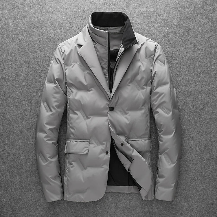 Minglu Autumn Winter White Duck Down Men's Jackets High Quality Solid Color Detachable Collar Single Breasted Male Coats 4XL