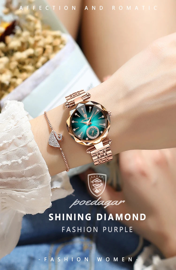 POEDAGAR Orologi al quarzo da donna eleganti di lusso Orologio impermeabile in acciaio inossidabile per donna Orologio da polso da donna alla moda casual reloj platinumshop