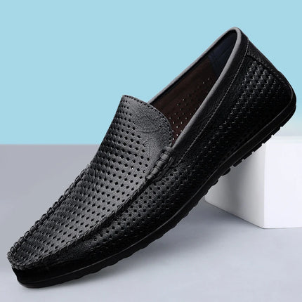 Mocassini Casual da Uomo in Vera Pelle, Scarpe Eleganti da Cerimonia, Mocassini Comodi per il Tempo Libero, Scarpe da Guida da Uomo, Slip-On Senza Lacci, Taglie Grandi