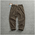 Solid color overalls men's straight leg CHINO casual pants Heavy cotton loose cone pants