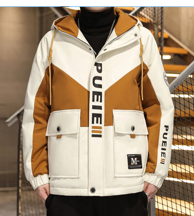 Fashion Casual Spring Autumn Hooded Jackets Youth Streetwear Loose Cargo Coat Outdoor Sports Zipper Windbreaker Top