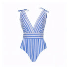 2025 Flaxmaker Nuove donne Costumi da bagno Bowknot A righe Costume intero con scollo a V Costume da bagno Costume da bagno estivo Beachwear Body platinumshop