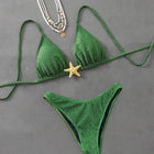 Costume da bagno sexy a vita bassa 2026, nuovo bikini halter con stelle marine, costume da bagno da donna con laccetti, abbigliamento da spiaggia, costumi brasiliani