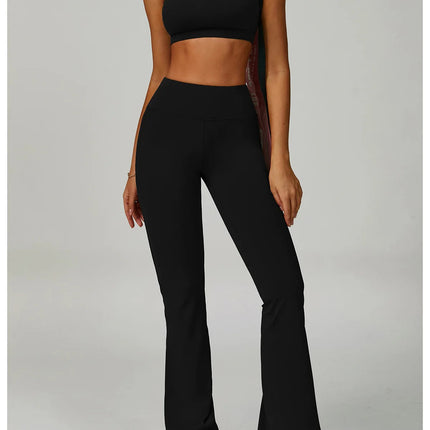 Flared Leggings Women's Wide-leg Pants High Waisted Hip lifting Yoga Pants Quick Drying Running Exercise Fitness Bell bottoms PlatiNum