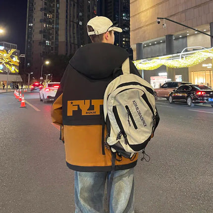 Fashion 2026 Spring Autumn Men's Hooded Casual Jacket Outdoor Windproof Loose Technical Coat Youth Streetwear Top Parka Clothing
