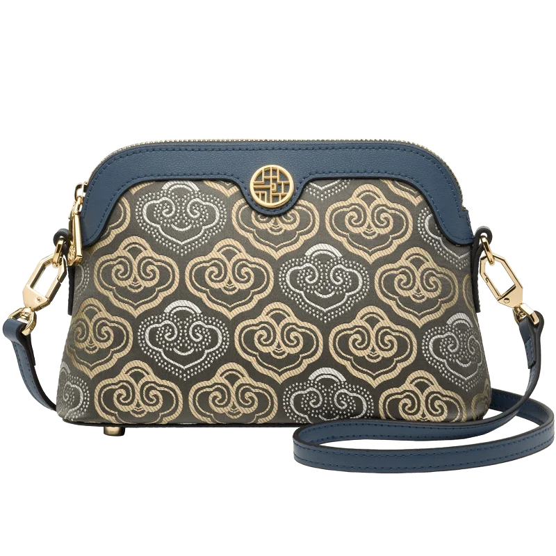 Limited Hot Chinese Style Cow Leather Women Messenger Bag Soft Skin Soft Embroidery Crossbody Bags Purses Royal Stylish #SC1600