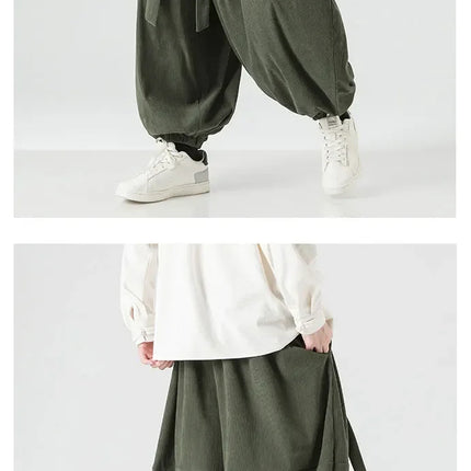 Pantaloni di velluto a coste da uomo autunno inverno pantaloni larghi casual oversize da uomo streetwear moda Harajuku donna pantaloni in vita elastica da uomo