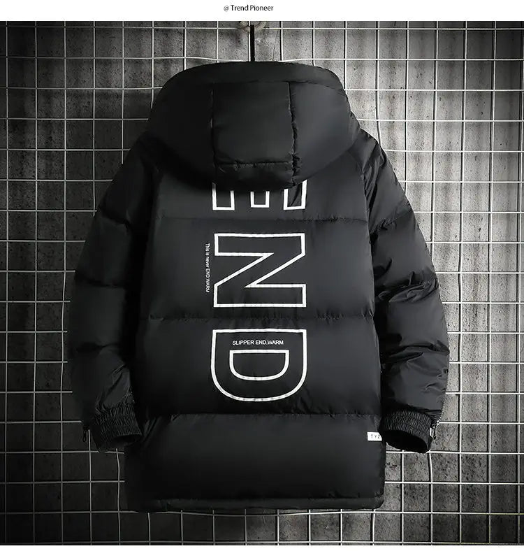 Winter Filled White Duck Down Coat Warm Hooded Pullover Down Jacket Couple Men's Cross-border Jacket Couple style
