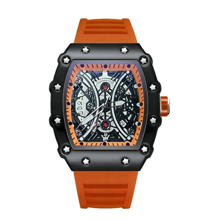 Orologio da uomo leggero marchio di lusso quadrante barile di vino orologio sportivo alla moda con bagliore notturno orologio calendario Reloj L146 platinumshop
