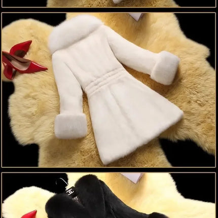 Winter 2025 Faux Fur Coat Women Thick Outwear Female Long Fake Fox Fur Thick Long Sleeve Jacket  Ladies Slim  Warm Faux Fur Coat
