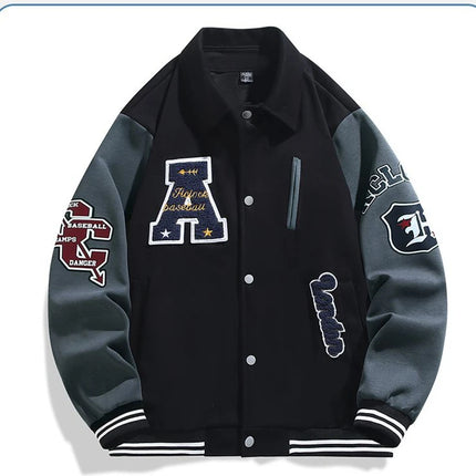 American Embroidered Baseball Jacket Men's Spring  Autumn Plus Size Trendy Brand Loose Jacket 12xl 170kg men clothing 10XL