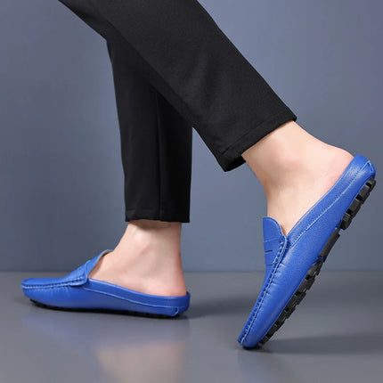 YRZL mocassini estate Slip on mezze scarpe per uomo pantofole in pelle PU Casual traspirante comodi mocassini mocassini scarpe Casual da uomo