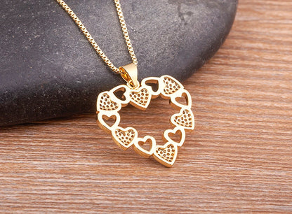 Nidin Collana con ciondolo a forma di cuore romantico per donna Girocollo con catene lunghe Collo placcato oro Collare per amanti Regalo Gioielli per feste Boho