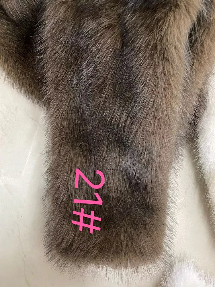 ZADORIN 115cm Long Faux Fox Fur Coat Woman High Street Warm Furry Jacket Faux Fur Coats Woman Winter Clothes White Fur Faux Coat