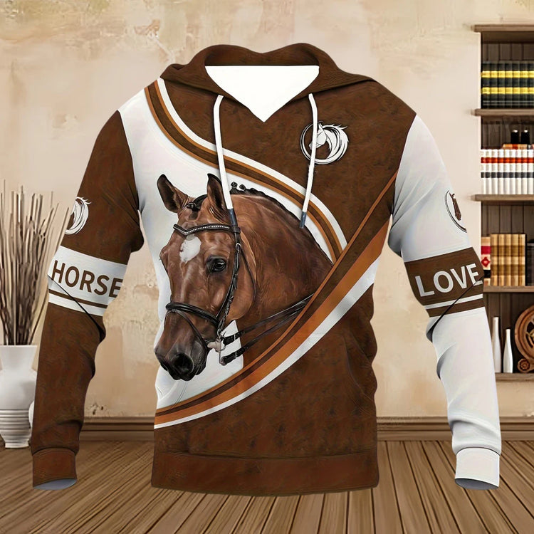 Horse Animal 3D Print Hoodies Men Women Fashion Streetwear Hooded Sweatshirts Oversized Hoodie Tracksuit Pullovers Man Clothing