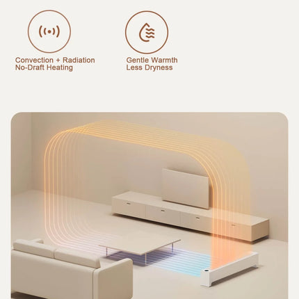 MIJIA Graphene Baseboard Heaters 2nd,Constant Temperature,5S Rapid Heating,2200W Timer Setting,CN Version With Adapter