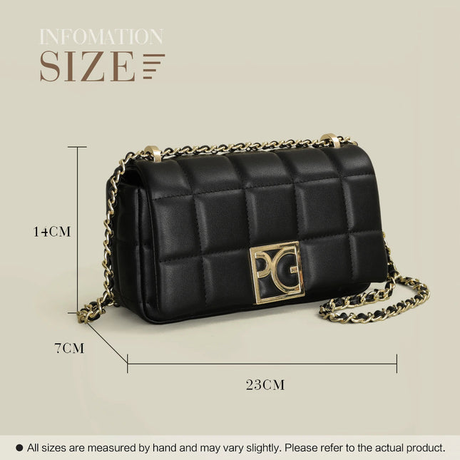 PG 2026 Women's Shoulder Bag Luxury Lightweight Casual Bag Niche Brand Design New High Quality Portable Fashion Crossbody Bag PlatiNum